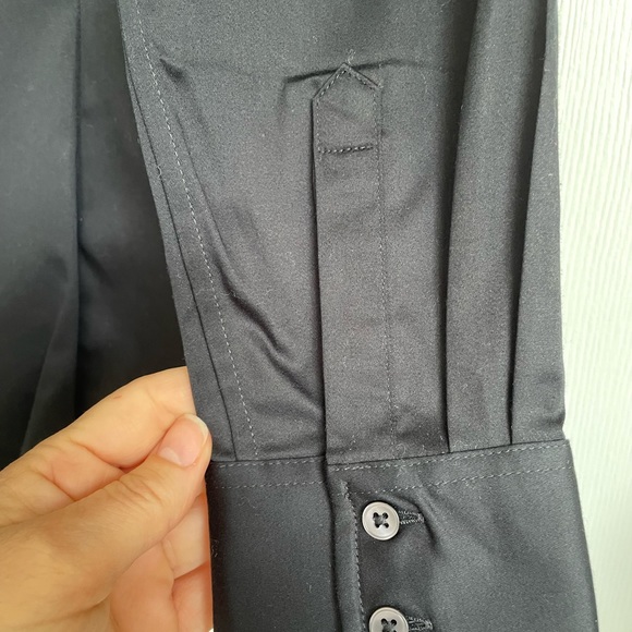 Size 10 petite black fitted button down. - Picture 5 of 5